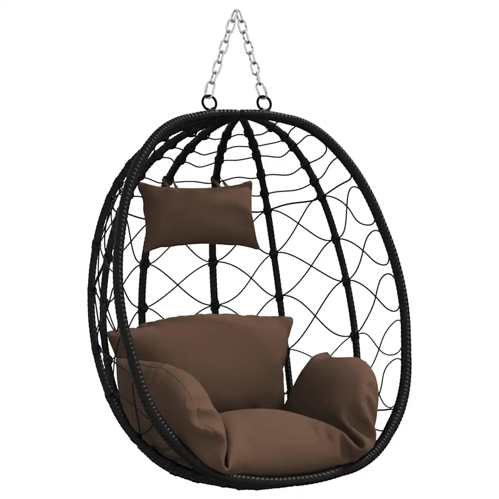 Sedia uovo sospesa Caffè 91,5 x 54,5 x 107 cm polyrattan 42003847