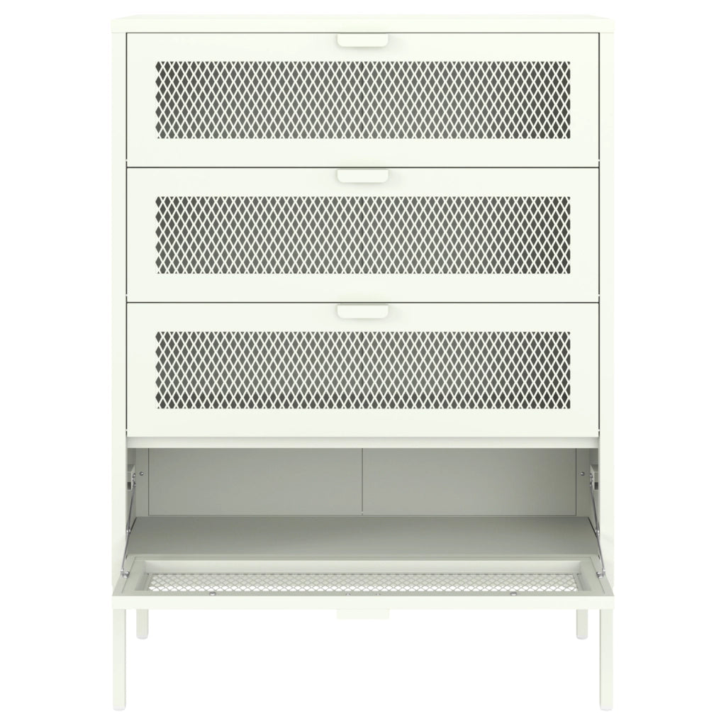 Scarpiera EMMA a 4 ante in metallo bianco