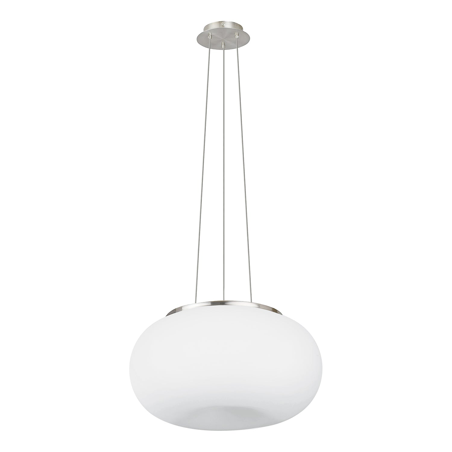 Lampadario Contemporaneo Optica Acciaio Nichel Opaco Vetro 2 Luci E27