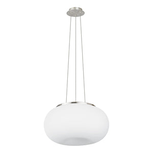 Lampadario Contemporaneo Optica Acciaio Nichel Opaco Vetro 2 Luci E27