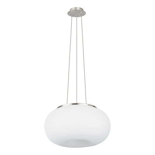 Lampadario Contemporaneo Optica Acciaio Nichel Opaco Vetro 2 Luci E27