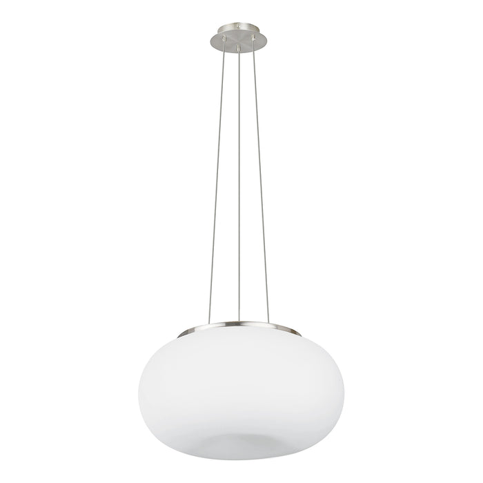 Lampadario Contemporaneo Optica Acciaio Nichel Opaco Vetro 2 Luci E27