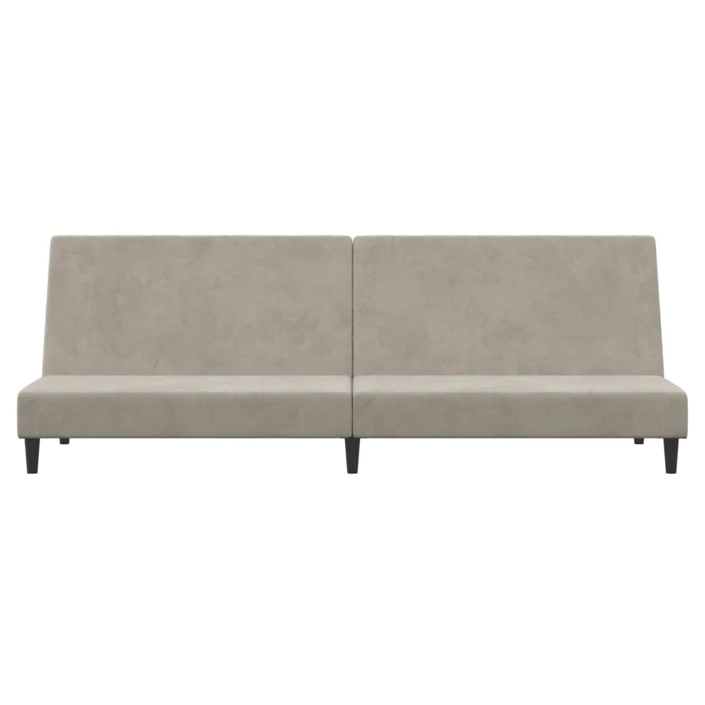 Divano letto | Sof¨¤ letto | Letto singolo a 2 Posti Grigio Chiaro in Velluto