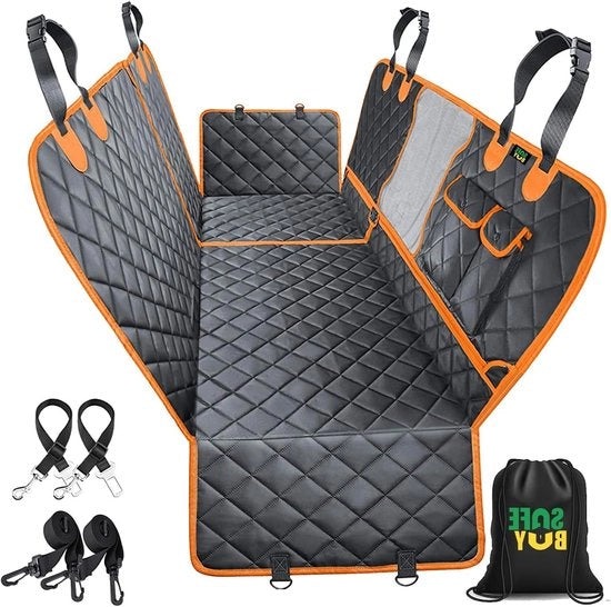 Cuscino per Auto 5 in 1, Copertura per Sedile Posteriore, Copertura per Cani, Impermeabile, con Mesh per Vedere, Finestrini per Zavorre, Protezione per Animali, Cuscino per Auto Universale, Modello per SUV