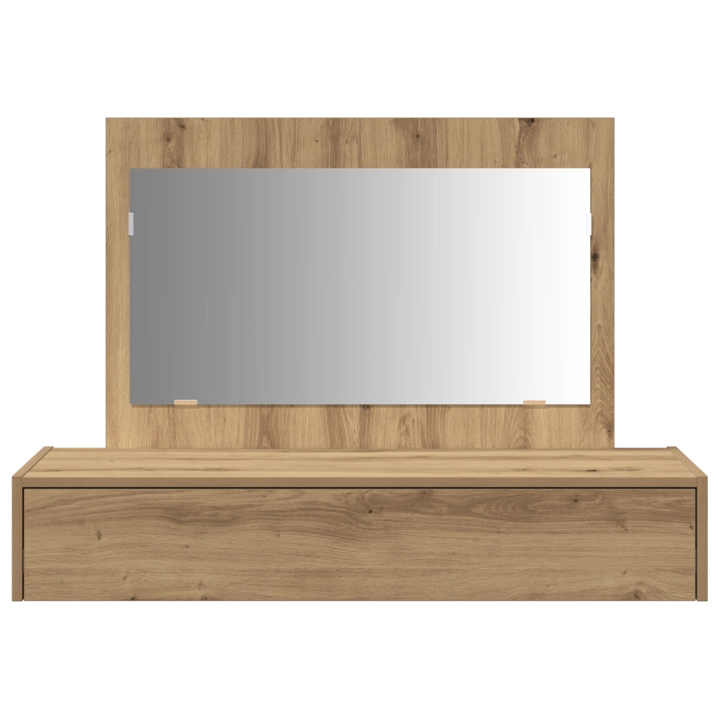 Tavolo da Toeletta Appeso al Muro Rovere Artigianale 100x40x70 cm