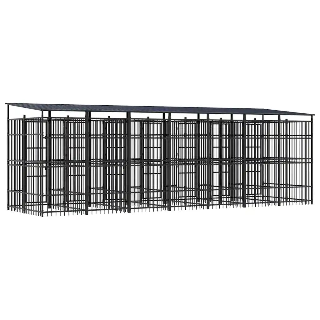 Gabbia per Cani da Esterno con Tetto in Acciaio 12,9 mÂ² cod mxl 44285