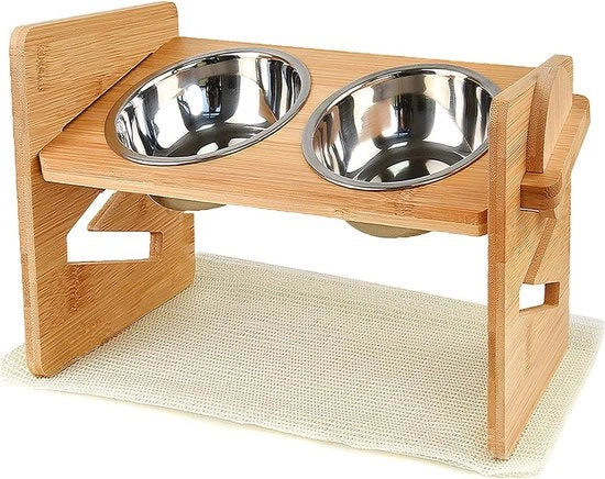 Set di ciotole elevate per cani e gatti in bambù con ciotola per cani standard 

Modello: 12345
Capacità: 0,5 L
Materiali: Bambù
Altezza: 15 cm
Larghezza: 20 cm
Profondità: 10 cm