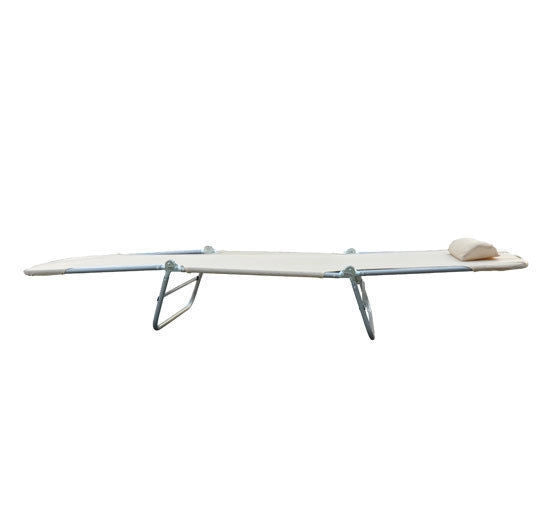 Lettino da giardino pieghevole con cuscino ¨C zephmum ¨C crema 120kg