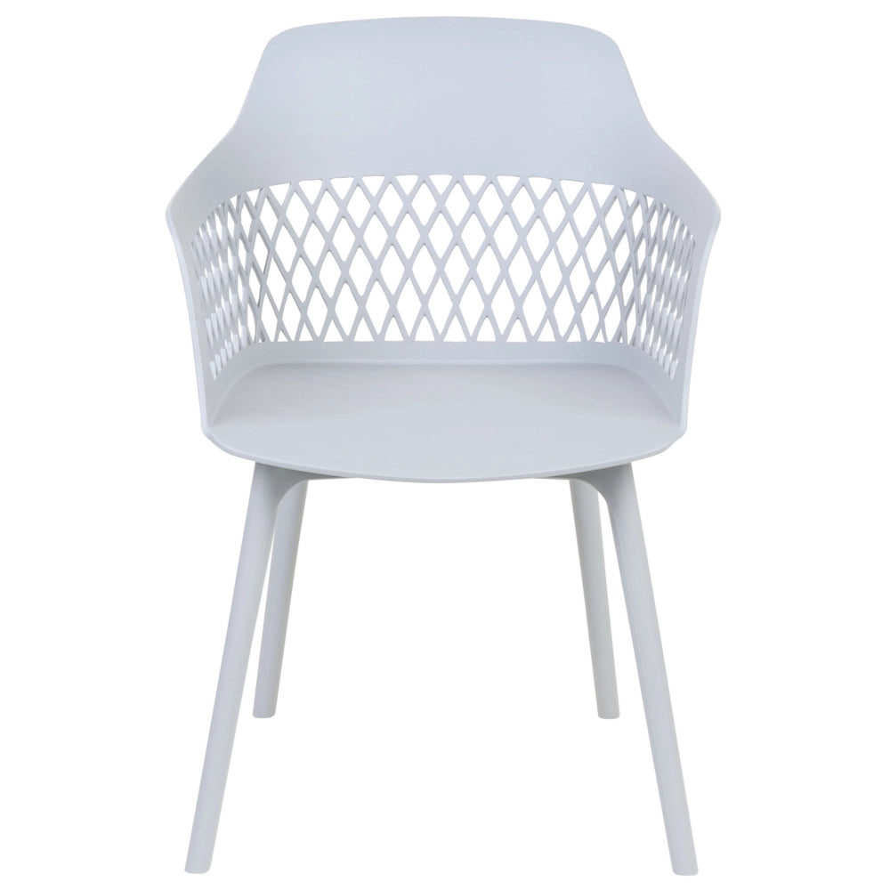Set di 2 sedie da pranzo in materiale sintetico grigio chiaro stile moderno soggiorno cucina