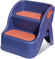 Scaffale per bambini, protezione inclinazione, torre di apprendimento da 1 anno, scala a 2 gradini per bambini, con comando manuale, pieghevole, scaffale per bagno con antislip
