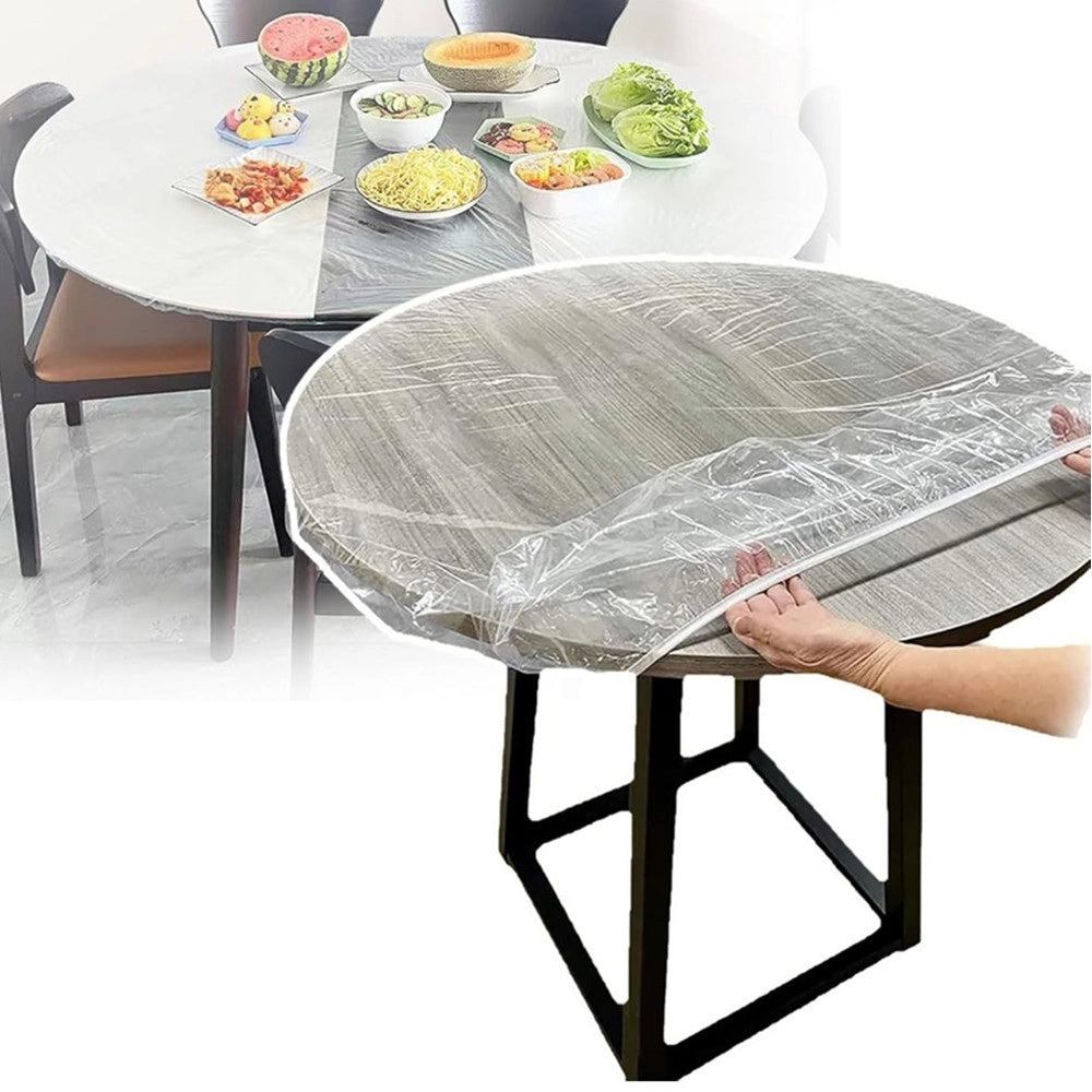 Trade Shop - Kit 10pz Protezione Per Tavola Tovaglia Usa E Getta Trasparente 1,40 X 2,00 Metri -