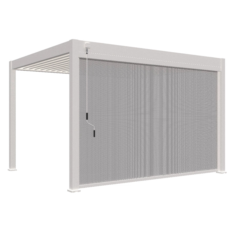 Pergola bioclimatica Ombréa autoportante VS 3x4M Bianco + 1 tenda 4M bianca