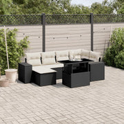 Set Divani da Giardino con Cuscini 7pz Nero Polyrattan 3269306