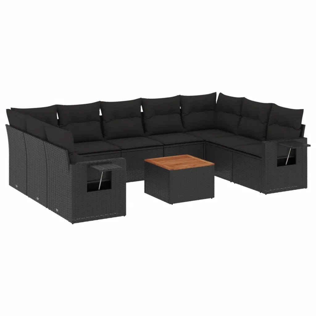 Set Divani da Giardino 10pz con Cuscini in Polyrattan Nerocod mxl 117180