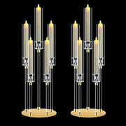 Set di candele in acciaio in acciaio con 5 bracci, altezza 27'', per decorazioni di tavola, adatto per candele LED da 0.87