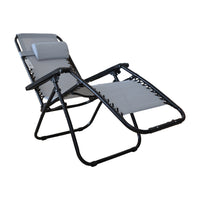 SEDIA SDRAIO GREEK STRUTTURA NERA TELO GRIGIO RECLINABILE