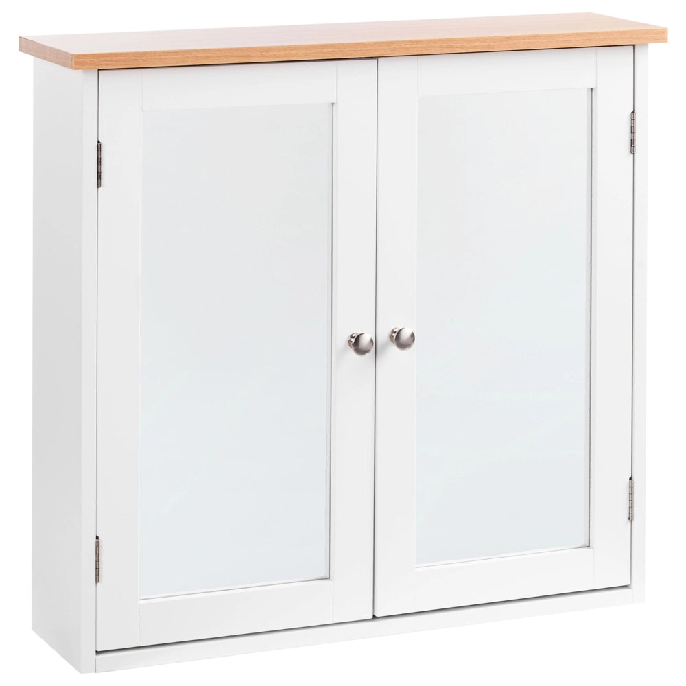 Armadietto a muro con specchio da bagno MDF Bianco 17 x 60 cm stile scandinavo