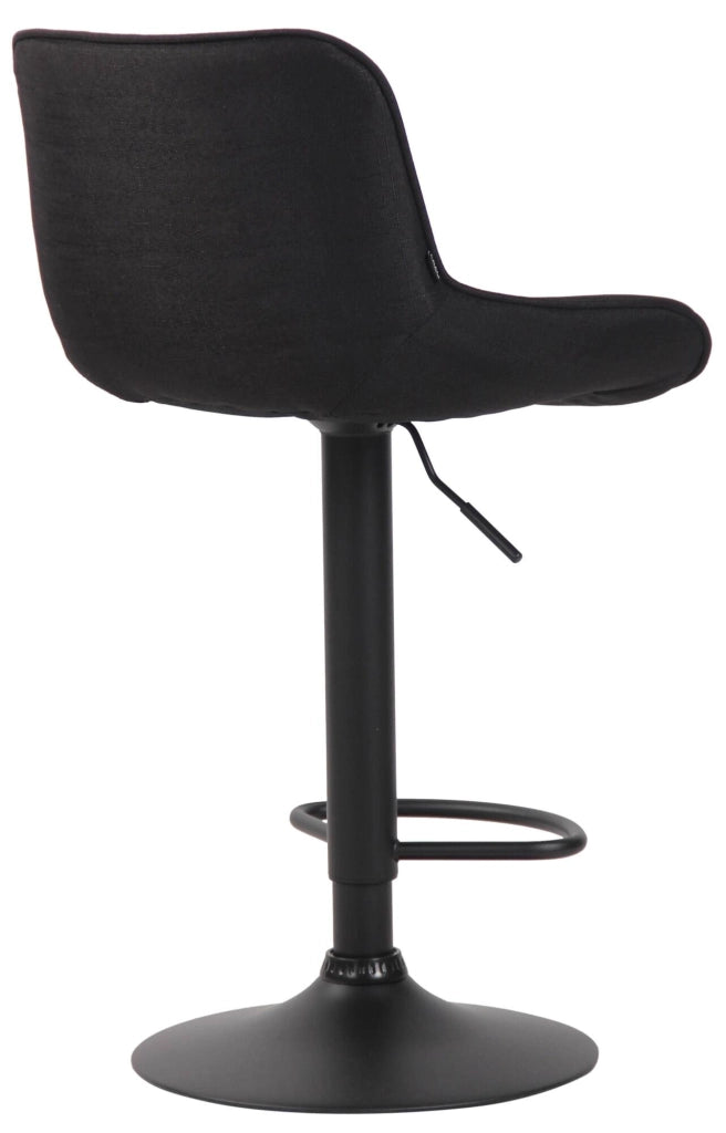 Set di 2 sgabelli da bar Lentini in tessuto nero,nero