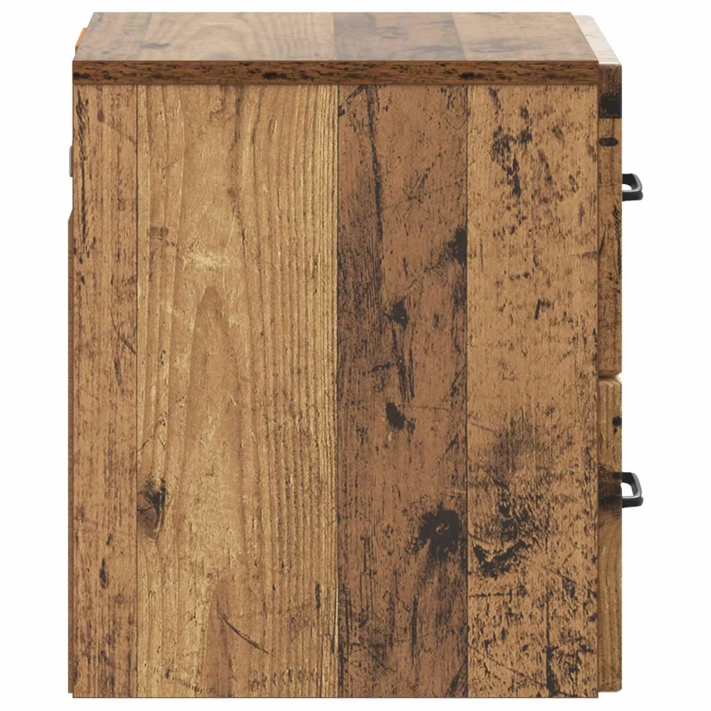 Mobiletto da notte a muro Legno antico 34,5 x 33 x 40 cm 898991