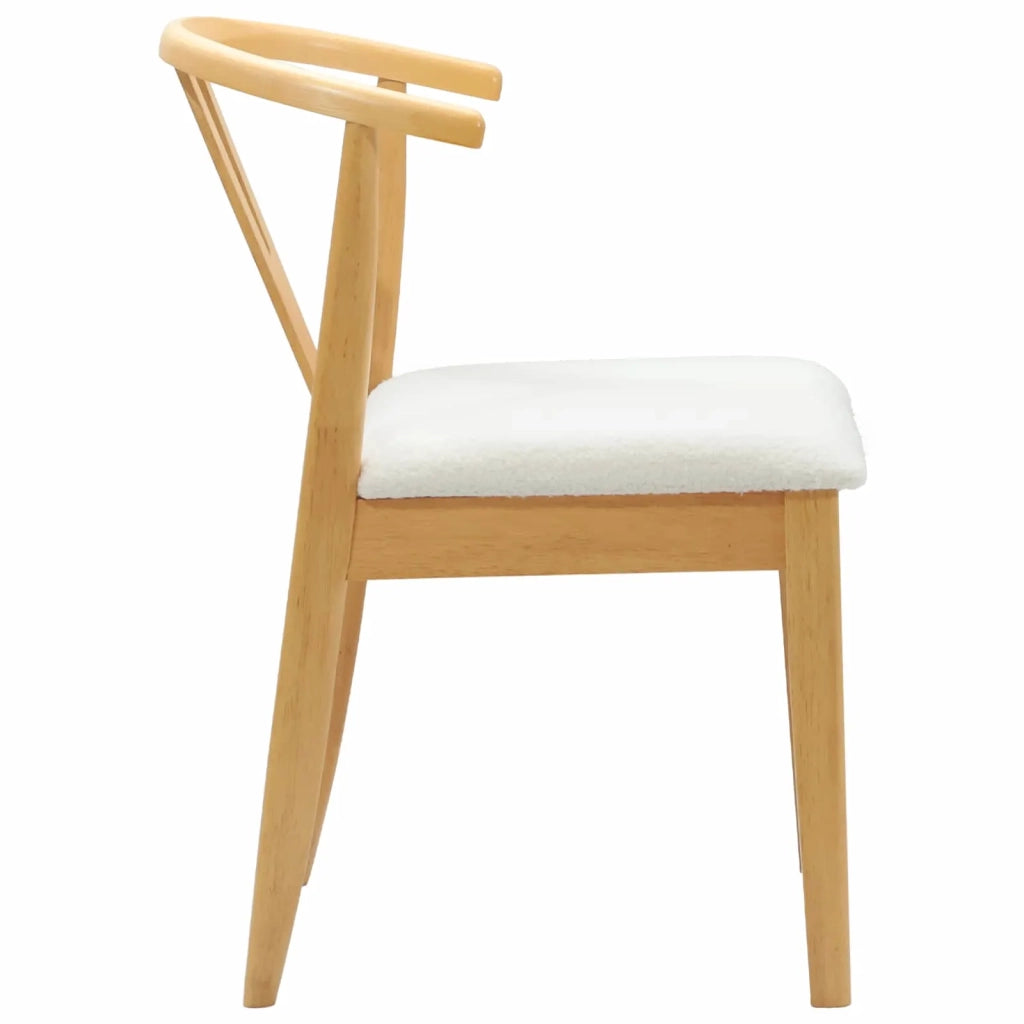 Sedia da pranzo 2 pcs Naturale e chiaro Legno di gomma solido 42020410