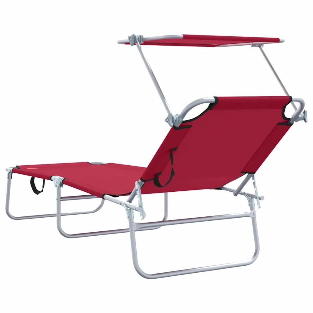 Lettino da sole 2 pcs Rosso 58 x 188 x 77cm Poliestere 42003061