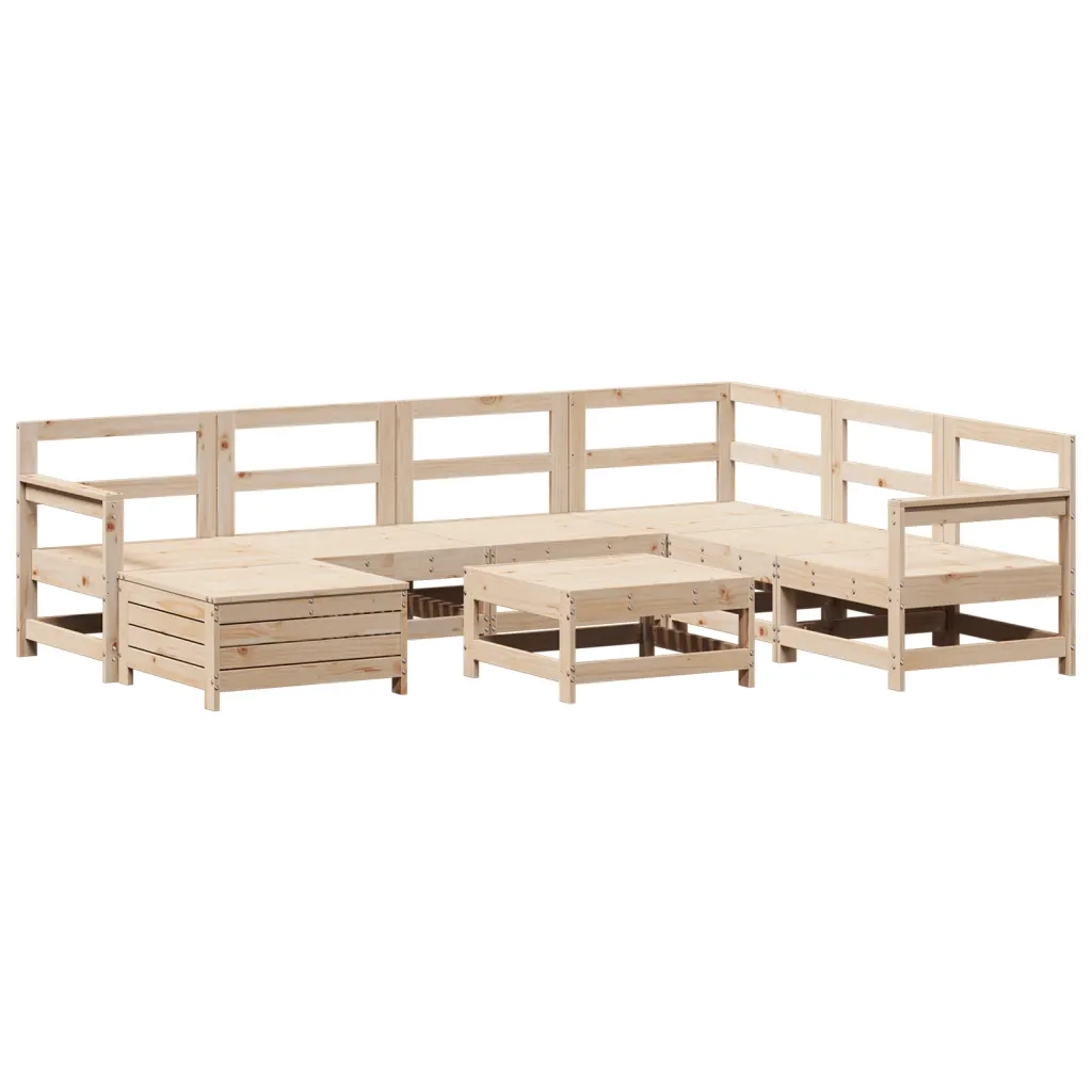 Set Divani da Giardino 8 pz in Legno Massello di Pino 3250588
