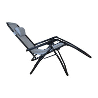 SEDIA SDRAIO GREEK STRUTTURA NERA TELO GRIGIO RECLINABILE