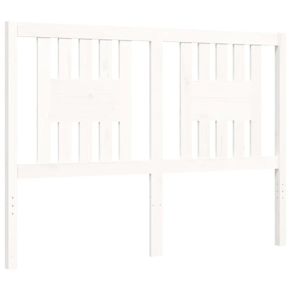 Giroletto con Testiera-Struttura Letto con testiera Bianco 140x200 cm in Legno Massello 764629