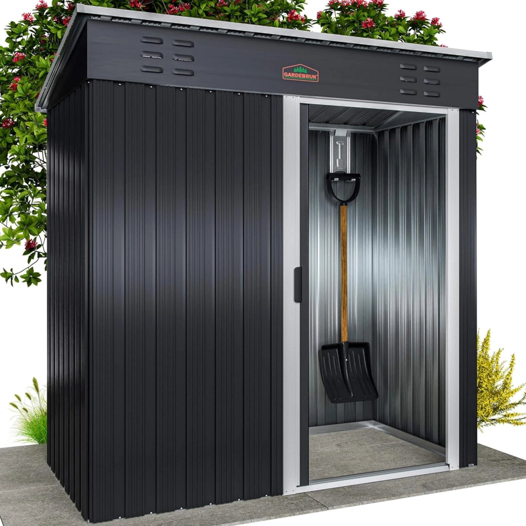 Casetta da Giardino Porta Attrezzi 185x165x90cm 1,5m² con Porta Scorrevole Armadio da Esterno in Metallo