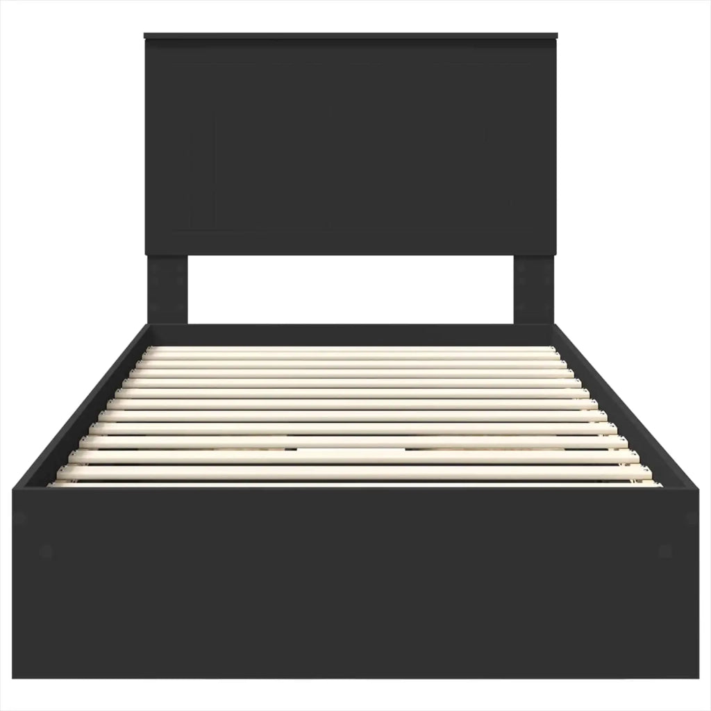 Letto con Contenitore Nero 100 x 200 cm Legno multistrato 3411237