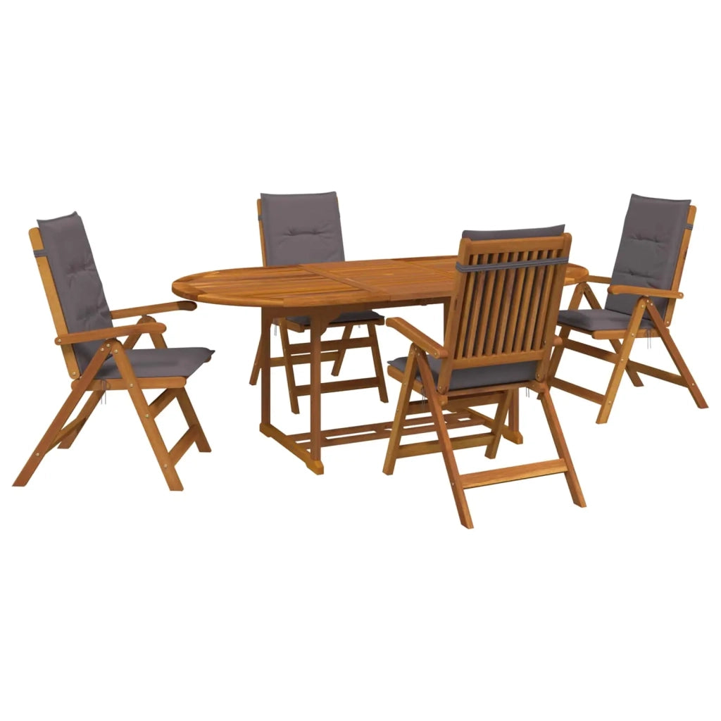 Set da pranzo da giardino 5 pezzi Naturale 3434483