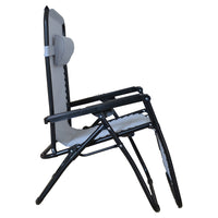 SEDIA SDRAIO GREEK STRUTTURA NERA TELO GRIGIO RECLINABILE