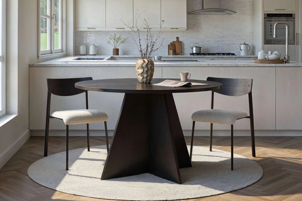 Tavolo da pranzo in legno "Virella" - 120 x 120 x 75 cm - Legno nero