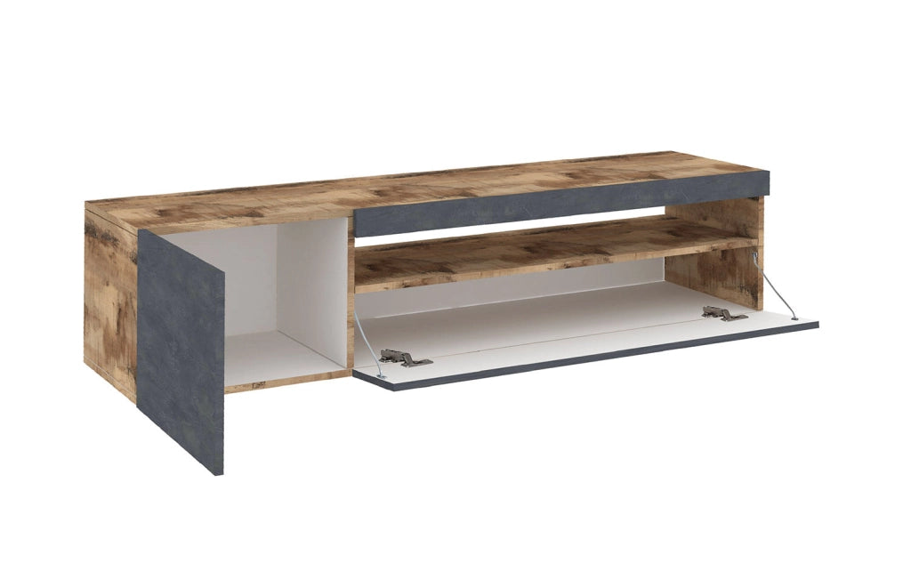 Mobile TV 2 Ante 154,9x40x36,5 cm Daiquiri Acero Pereira e Ardesia