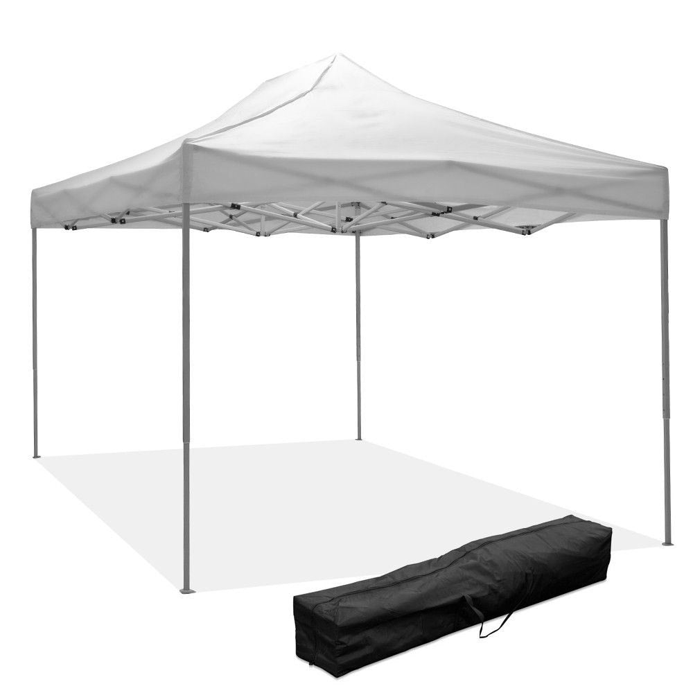 Gazebo Richiudibile Pieghevole 3x4,5m in Acciaio e PVC Impermeabile Bianco