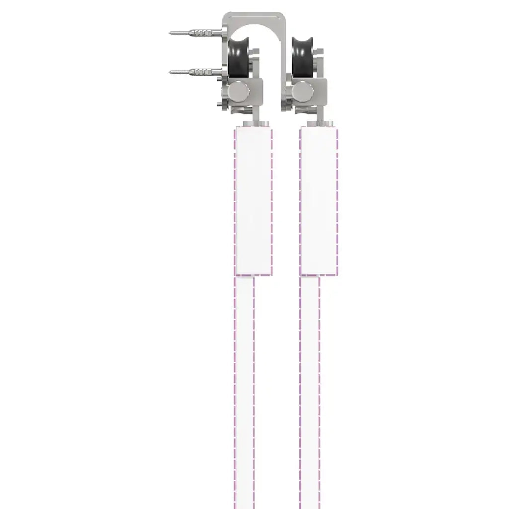 Kit Binari Porta Scorrevole 366 cm Acciaio Inossidabile Argento 3295771