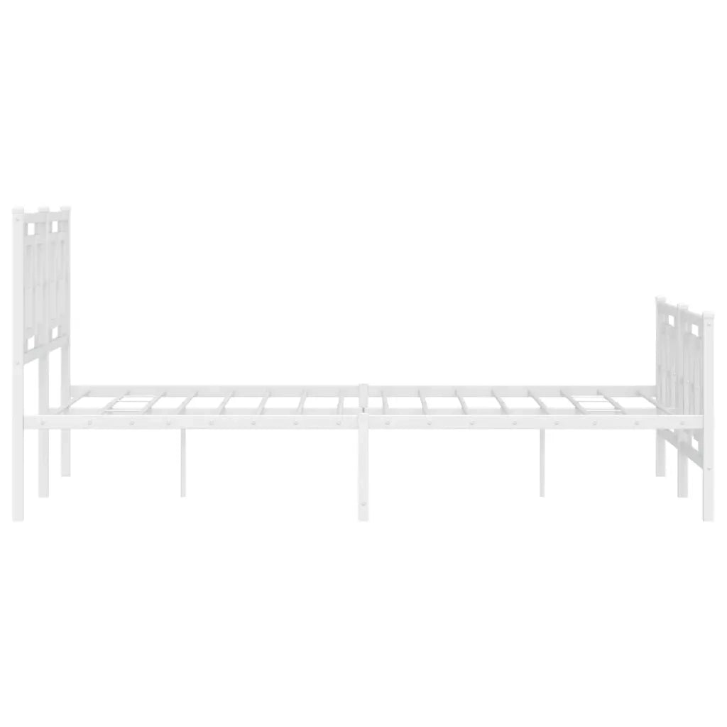 Giroletto con Testiera e Pediera-Struttura Letto Metallo Bianco 140x190 cm 528724