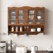 Mobile contenitore in legno e vetro marrone, 100 x 20 x 80 cm