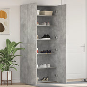 Armadio per scarpe Grigio Calcestruzzo 80x35,5x180 cm Legno ingegnerizzato