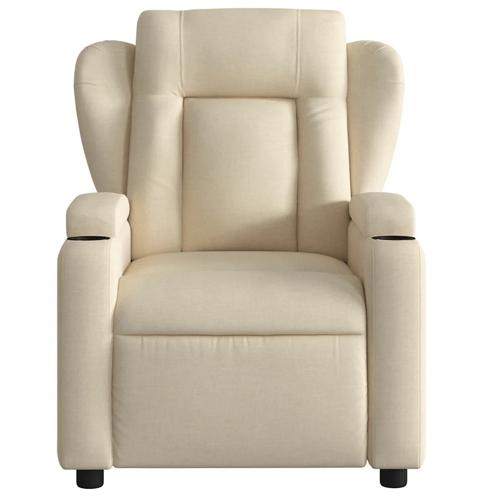 Poltrona Reclinabile Massaggiante Elettrica Crema in Tessuto 3204479