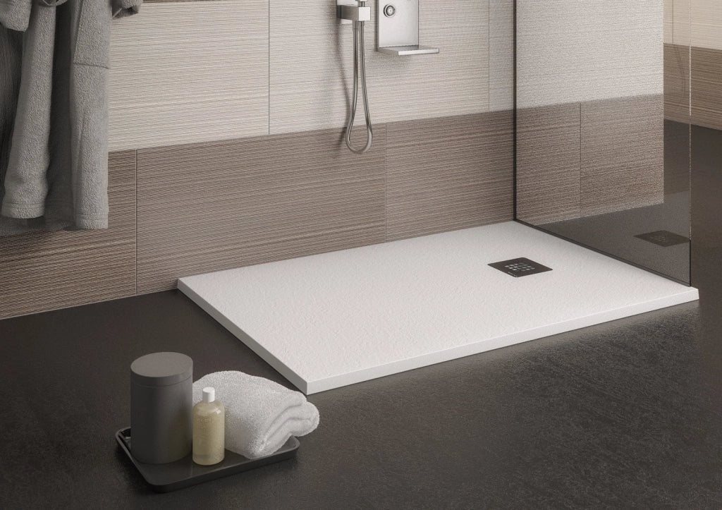 Piatto doccia marmoresina gelcoat pieno bianco h.2,8cm Doliso Elostone Bianco,80x100  cm