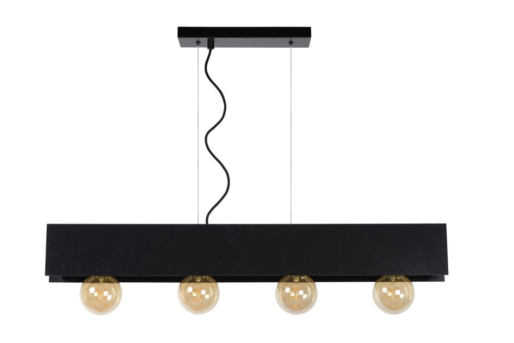 Lampadario Lucide Surtus nero 4 luci E27 dimmerabile