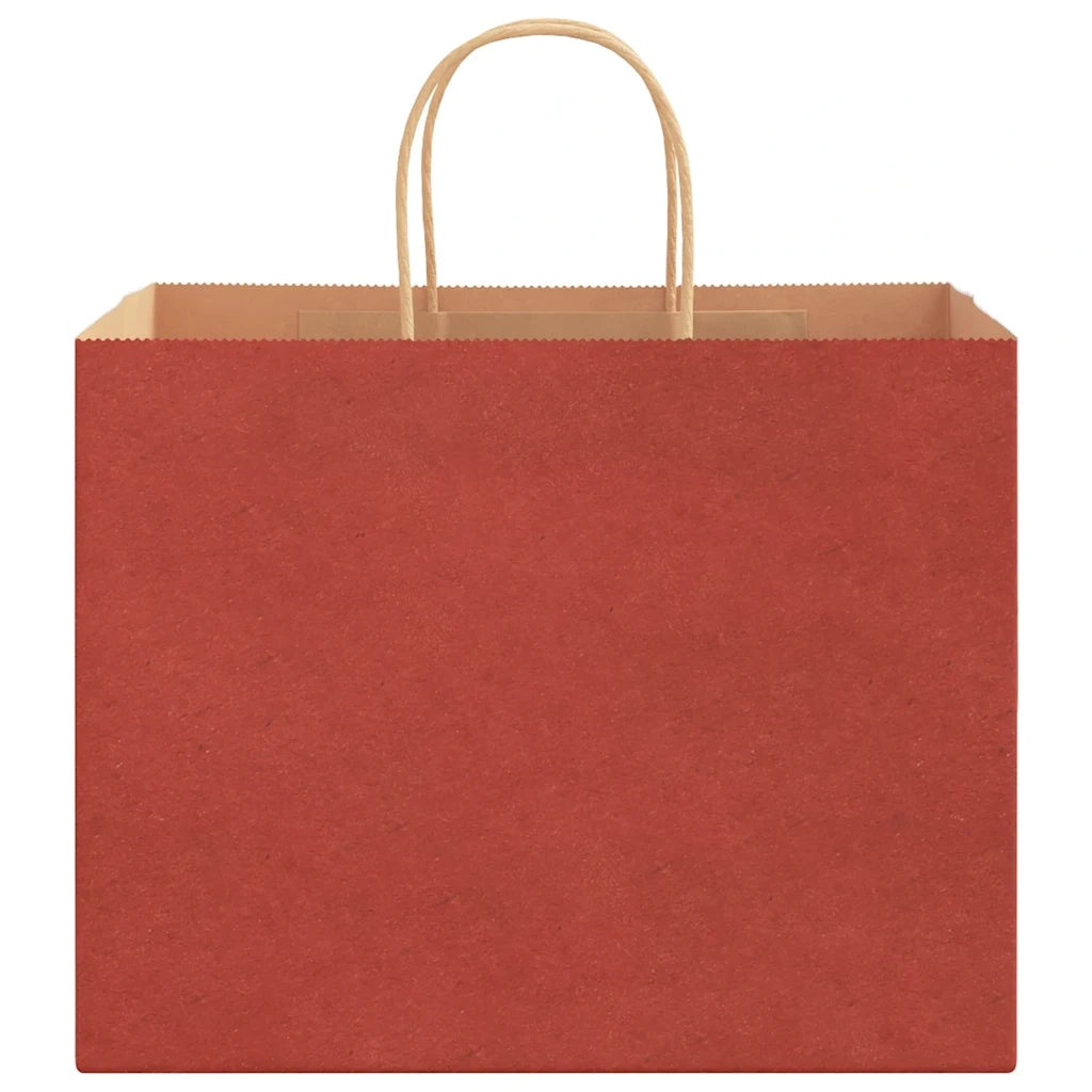 vidaXL Sacchetti di Carta 250 pz con Manici Rossi 32x22x24 cm
