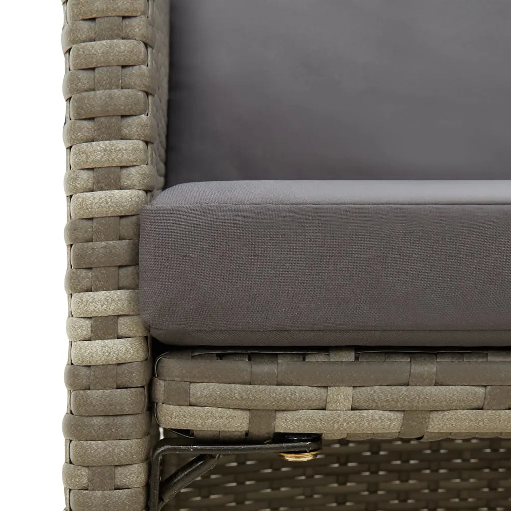 Sedie da Giardino 4 pz con Cuscini in Polyrattan Grigio 316747