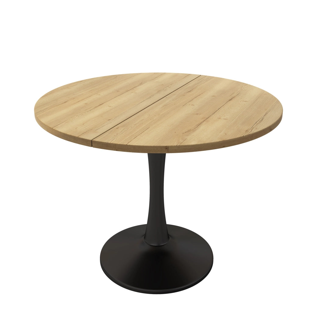 Tavolo da pranzo ovale allungabile 100/140x100x75 cm in MDF colore rovere