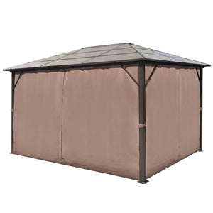 Gazebo con Tenda Marrone in Alluminio 400 x 300 cm 41626