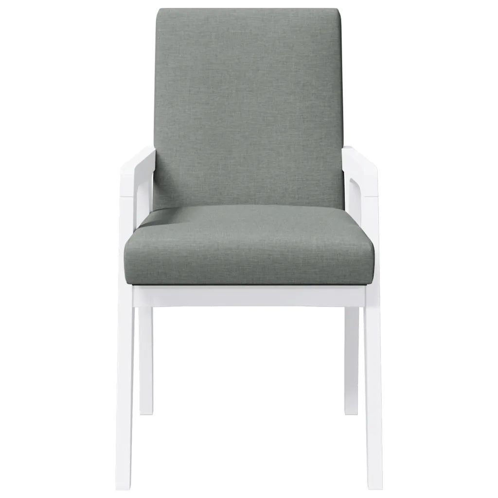 Sedie da Pranzo con Cuscini 2 pz Bianco Legno Massello di Hevea 4102484
