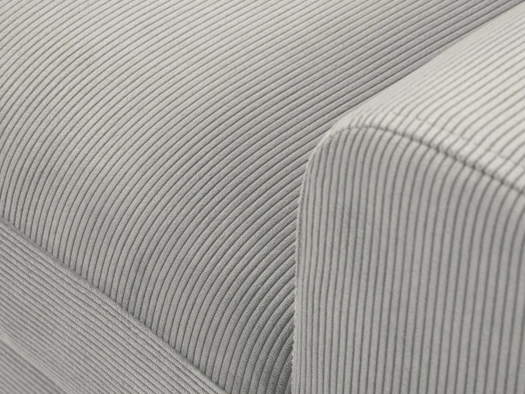 Cosmopolitan Design - Divano convertibile angolare sinistro con box "Kyoto" 4 posti in velluto a coste grigio chiaro 