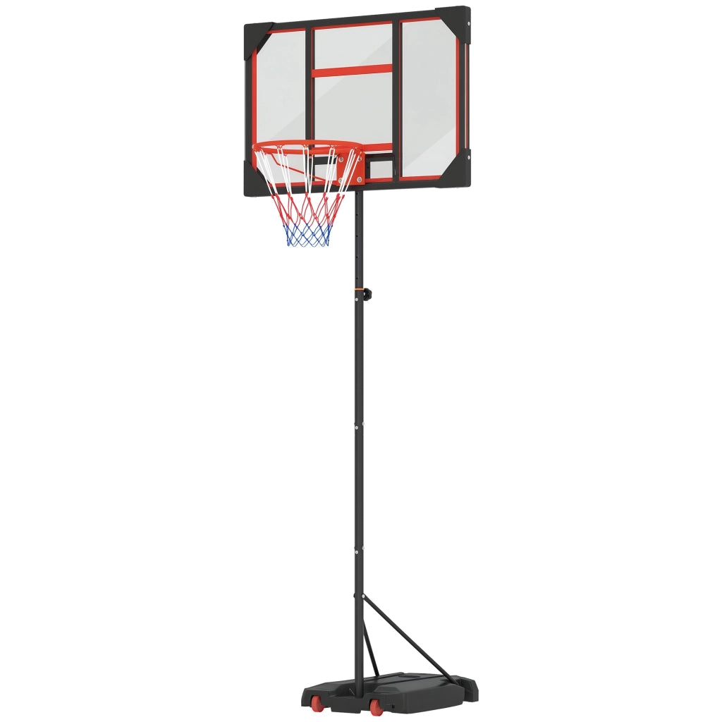 Canestro da Basket per Bambini ¨C Xylo ¨C Regolabile 210-260cm, con Ruote, Rosso