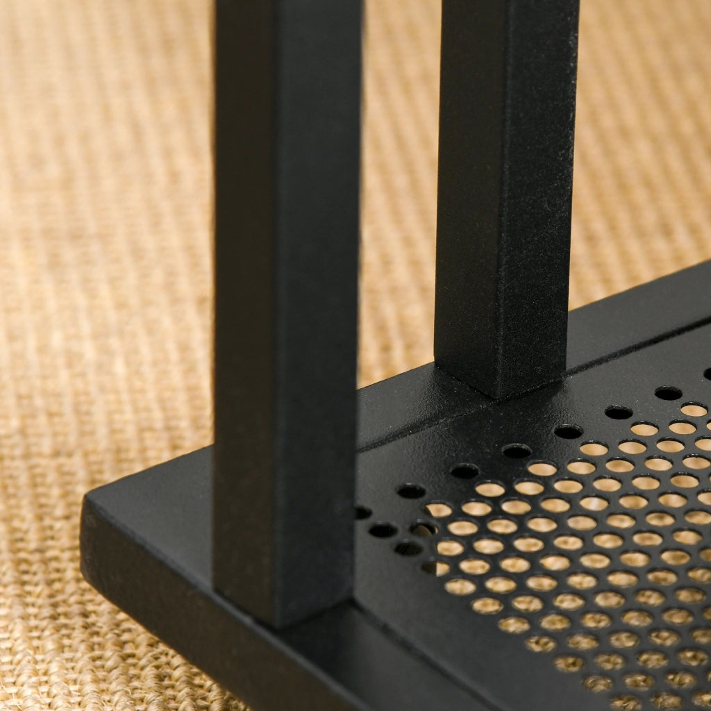Tavolino con Ruote ¨C zephmum ¨C Naturale e Nero 51x36x65 cm